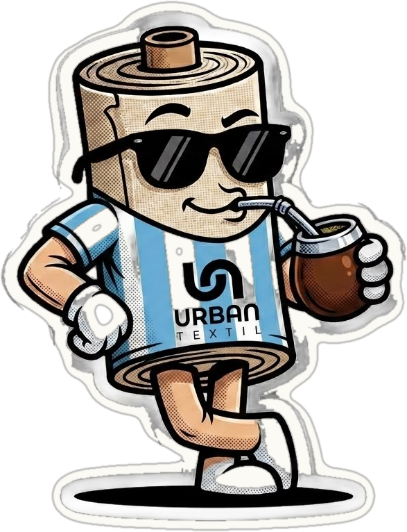 Sticker: rollo de tela con la camiseta argentina tomando mate
